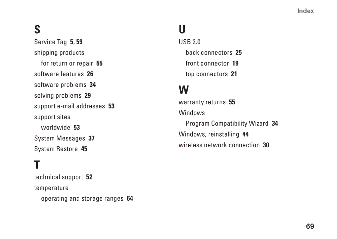 Dell DCRM, 0NWK08A01 setup guide Index 