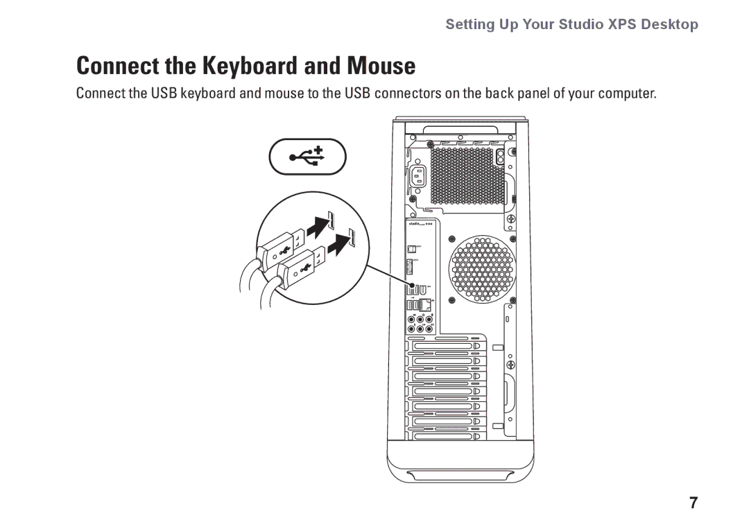 Dell DCRM, 0NWK08A01 setup guide Connect the Keyboard and Mouse 