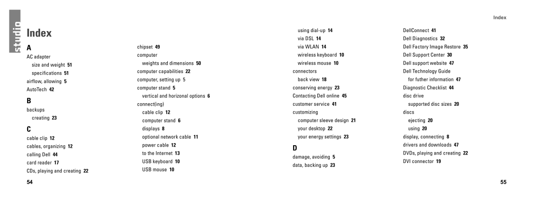 Dell DCSEA setup guide Index 