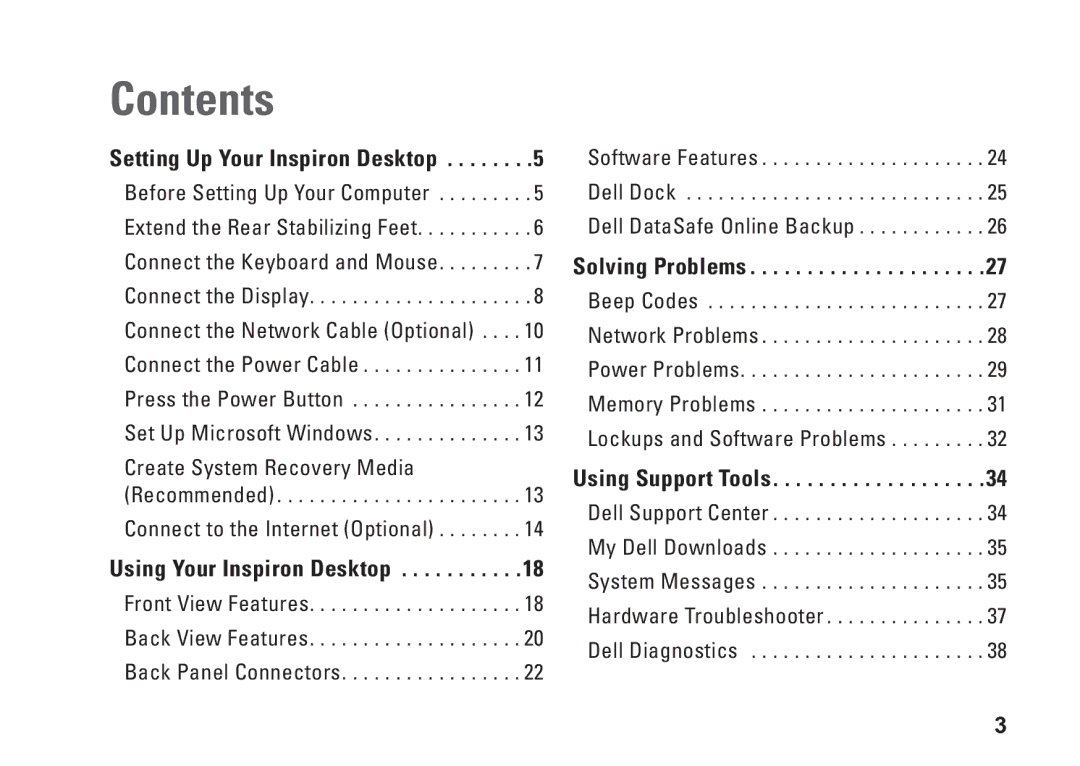 Dell 0C9NR5A00, DCSLE, 560s setup guide Contents 