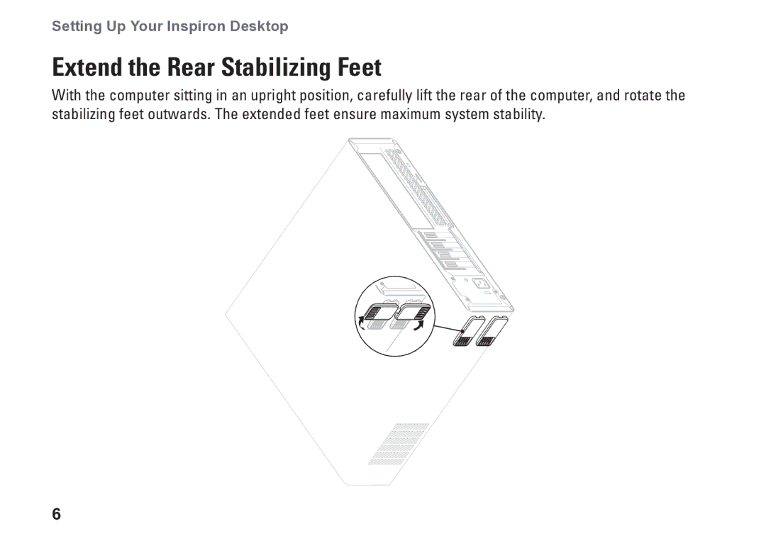 Dell DCSLE, 0C9NR5A00, 560s setup guide Extend the Rear Stabilizing Feet 