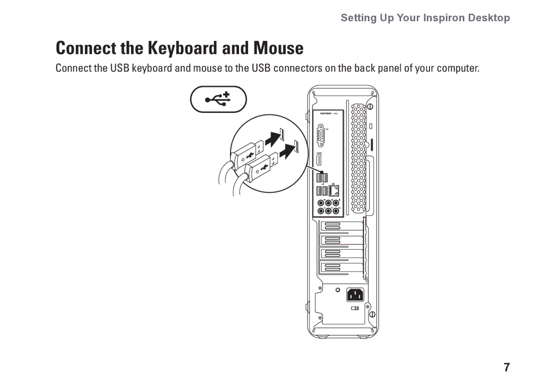 Dell 0C9NR5A00, DCSLE, 560s setup guide Connect the Keyboard and Mouse 