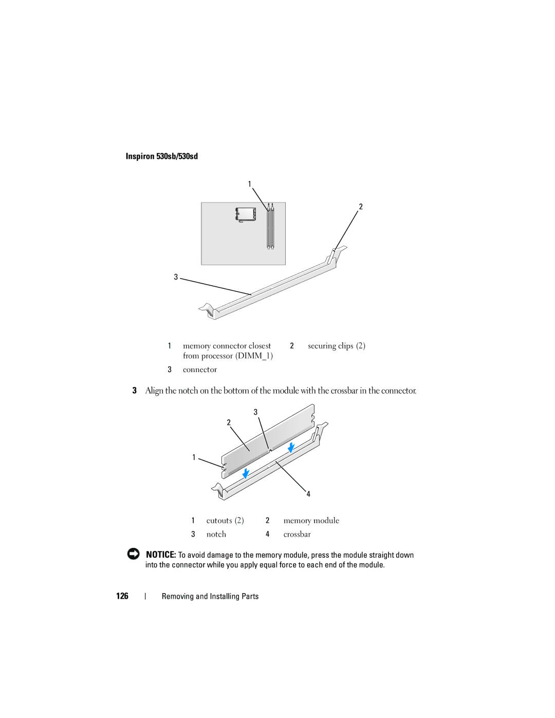 Dell DCSLF owner manual Inspiron 530sb/530sd, 126 