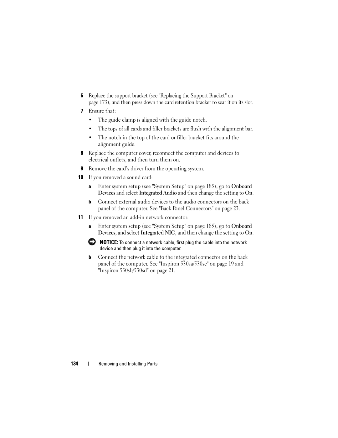 Dell DCSLF owner manual If you removed an add-in network connector 