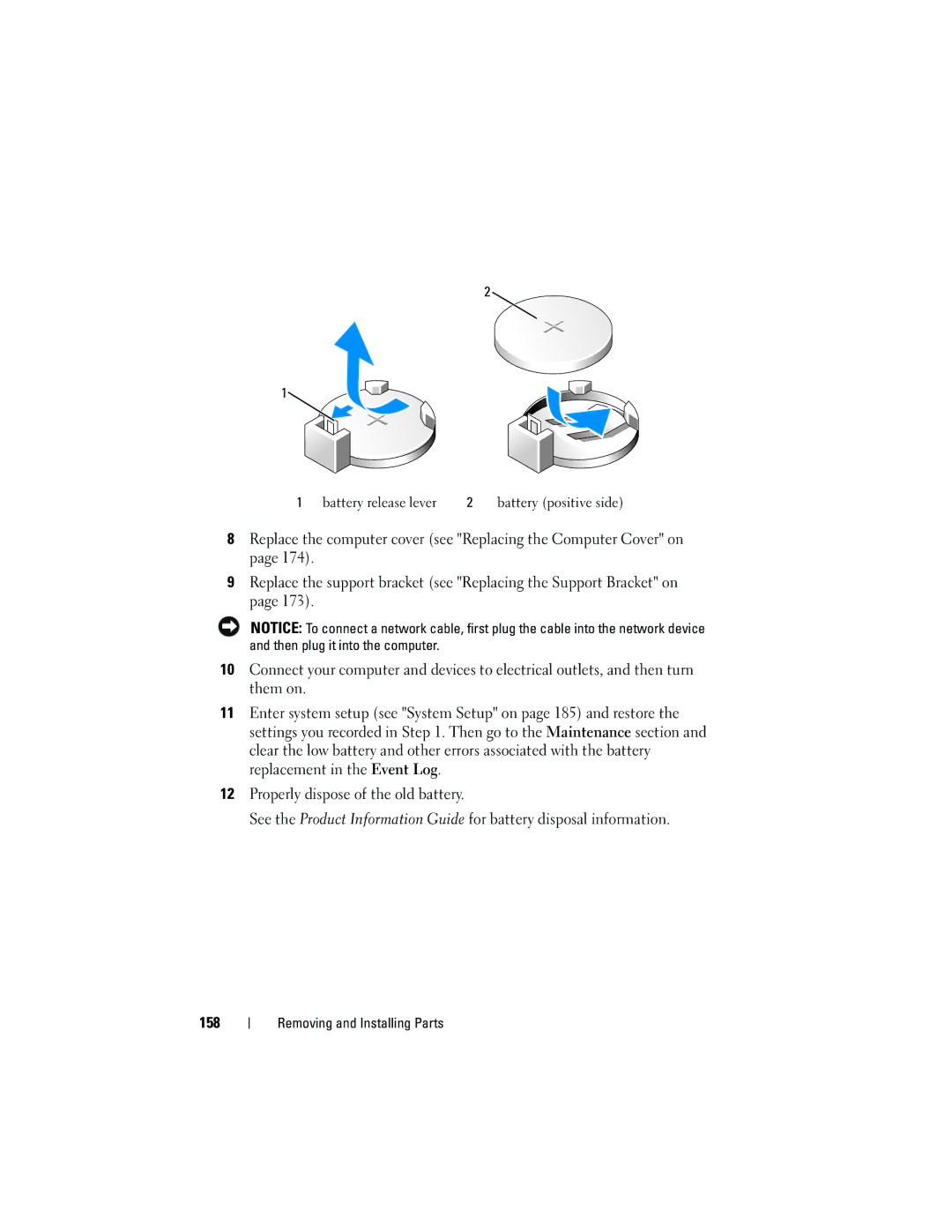 Dell DCSLF owner manual Battery release lever 