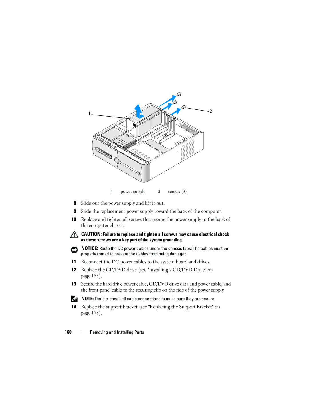 Dell DCSLF owner manual Power supply 