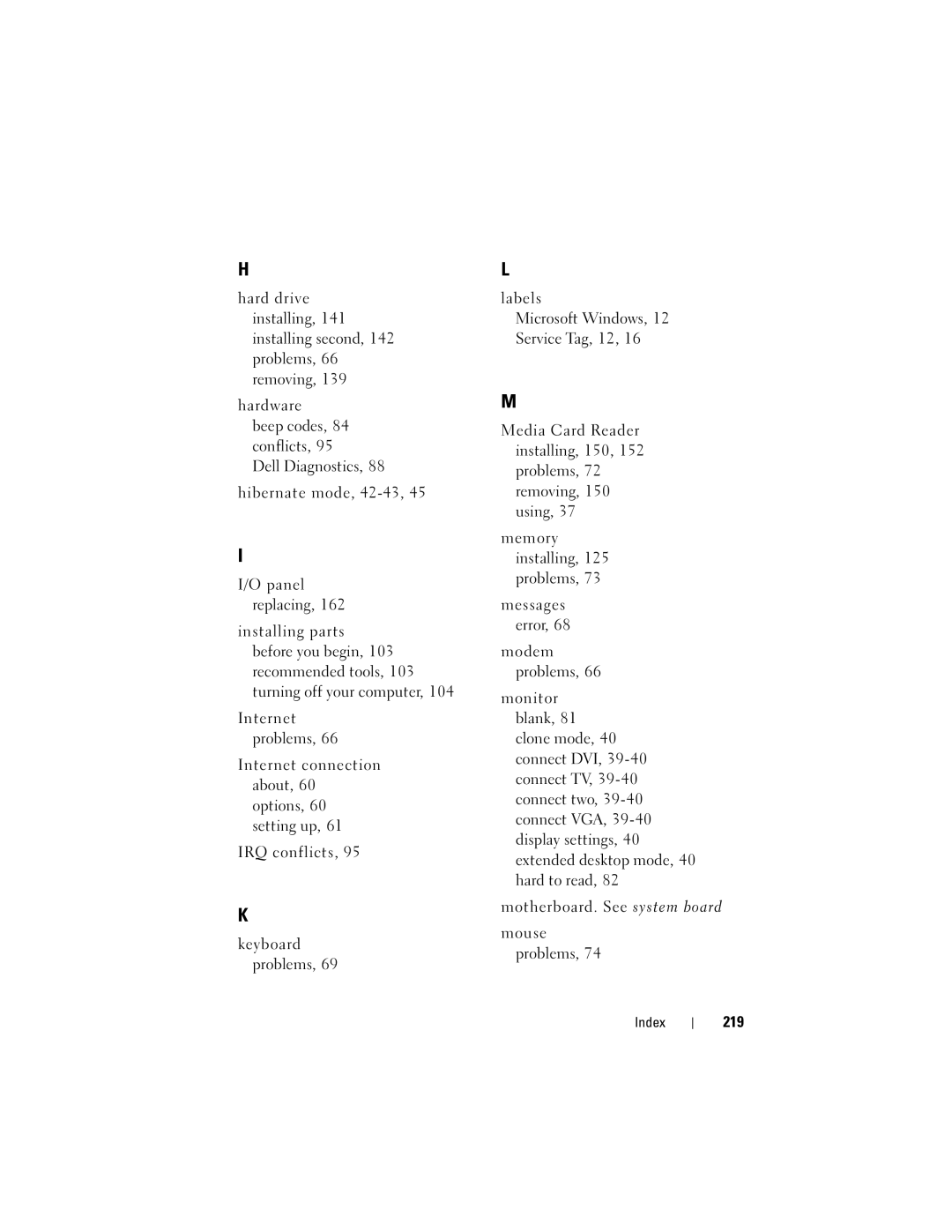 Dell DCSLF owner manual 219 