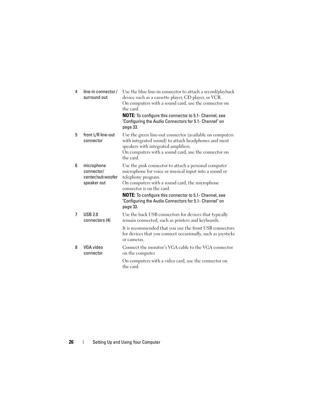 Dell DCSLF owner manual Device such as a cassette player, CD player, or VCR 