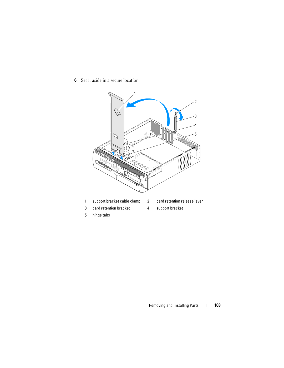 Dell DCSLF manual Set it aside in a secure location, 103 