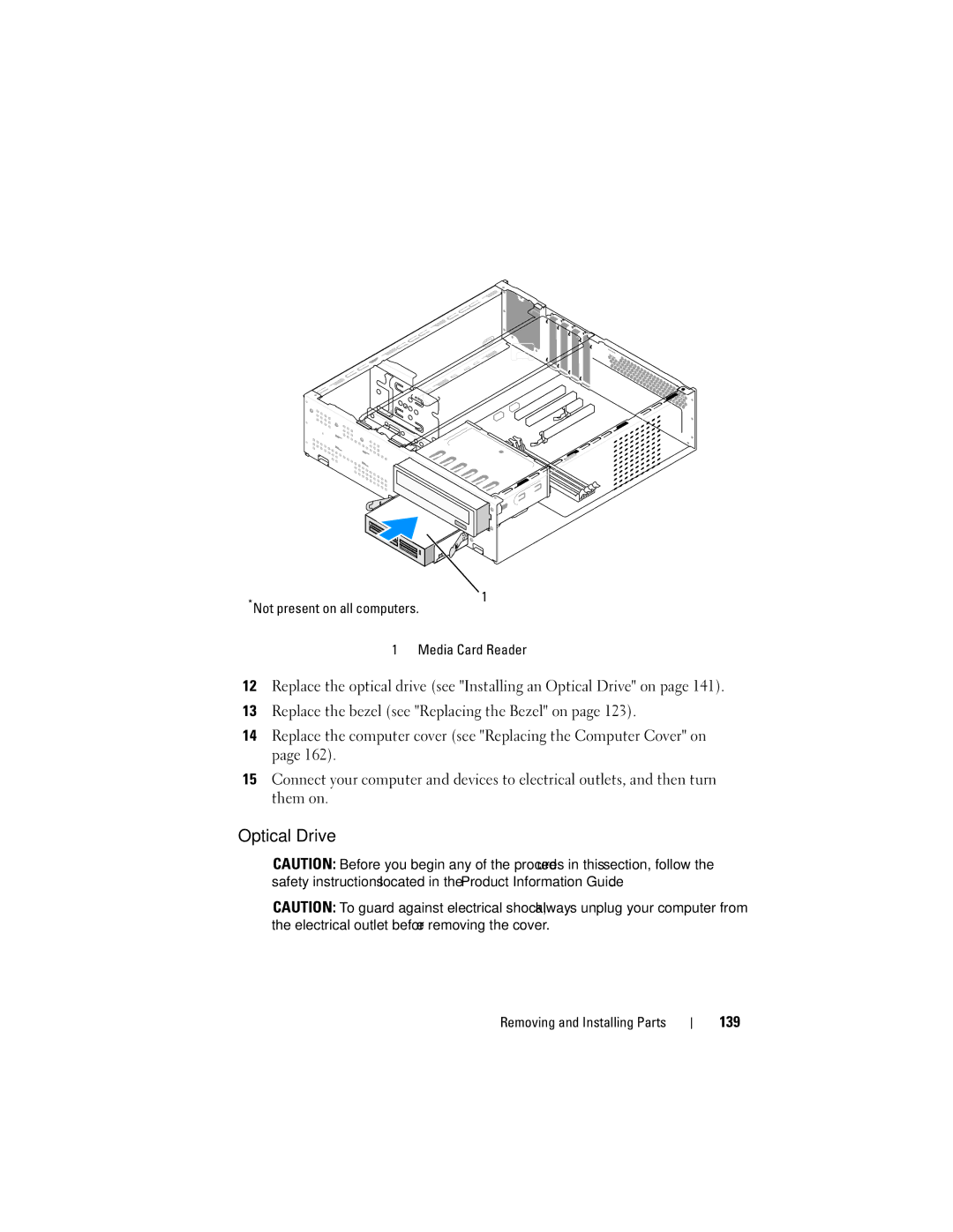 Dell DCSLF manual Optical Drive, 139 