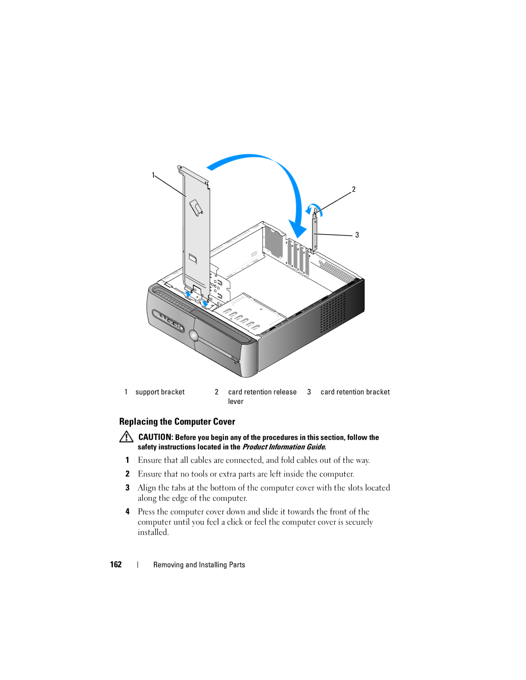 Dell DCSLF manual Replacing the Computer Cover 