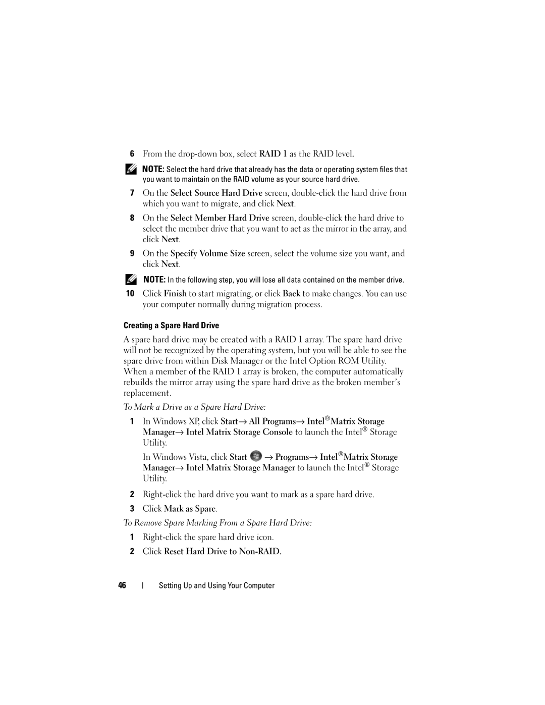 Dell DCSLF manual Setting Up and Using Your Computer 