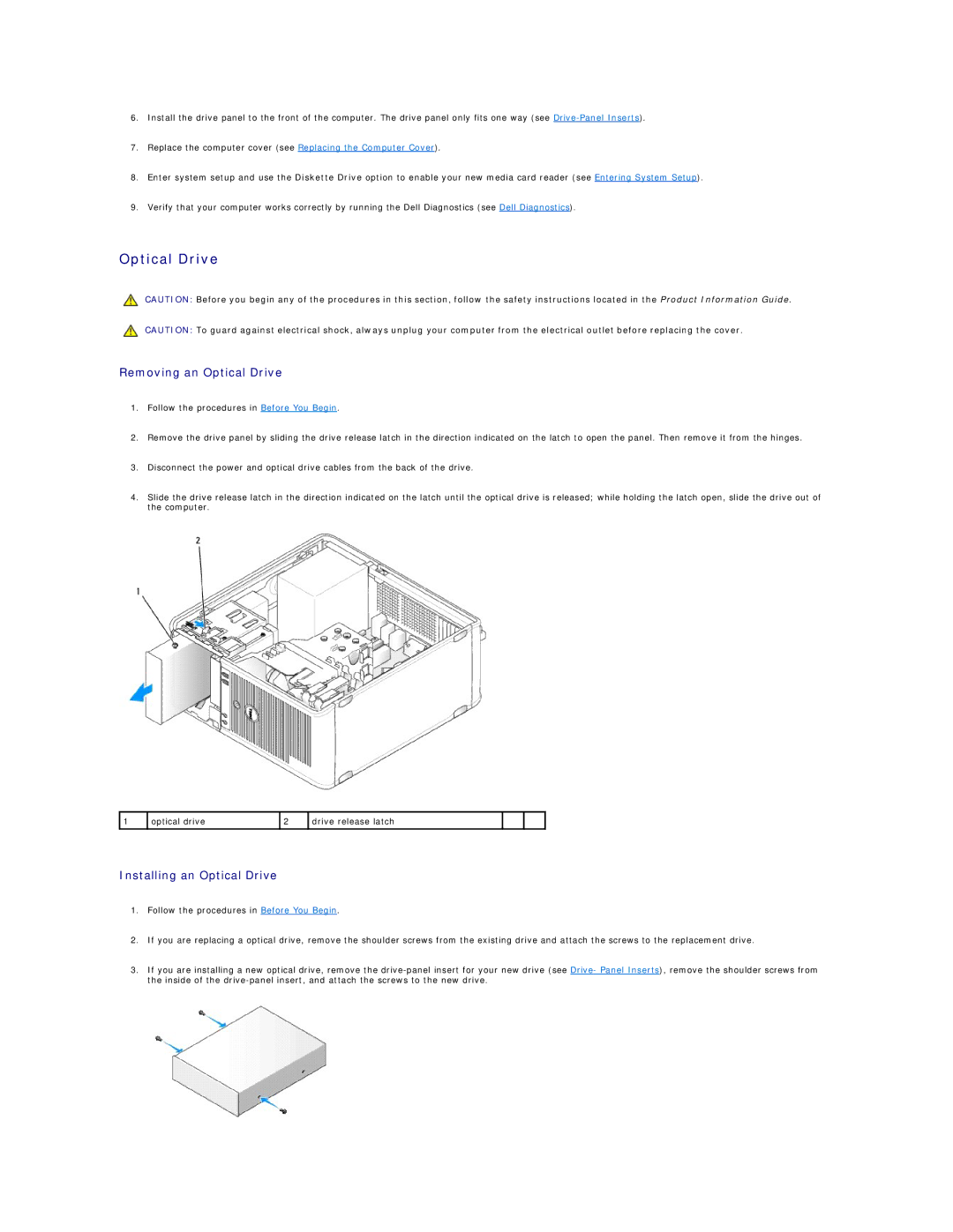 Dell 740-MT, DCSM, DCCY, 740-DT manual Optical Drive 