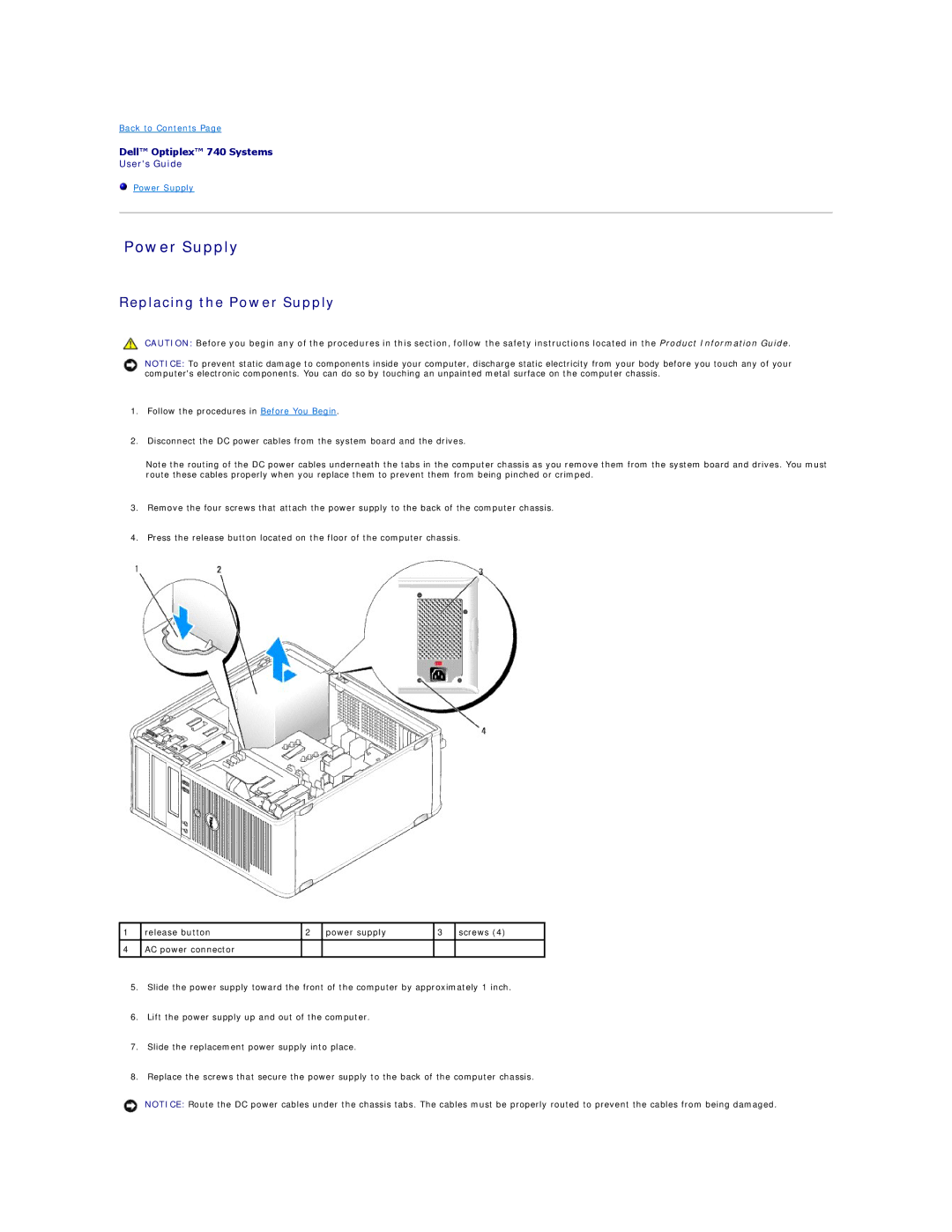 Dell 740-DT, DCSM, DCCY, 740-MT manual Power Supply 