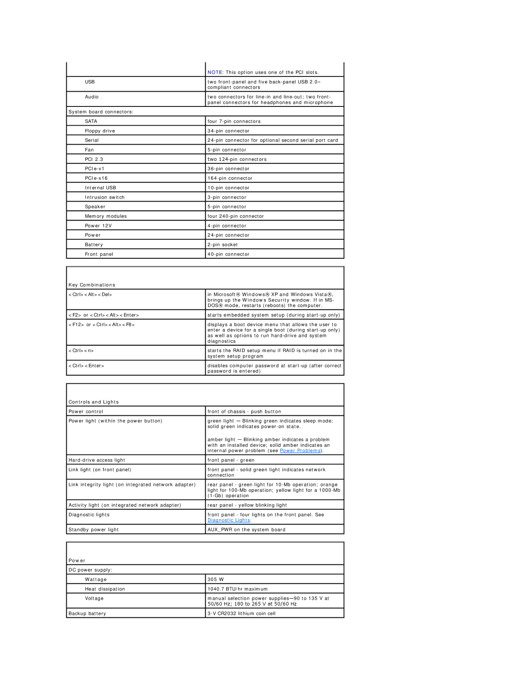 Dell DCSM, DCCY, 740-MT, 740-DT manual Four 7-pin connectors 