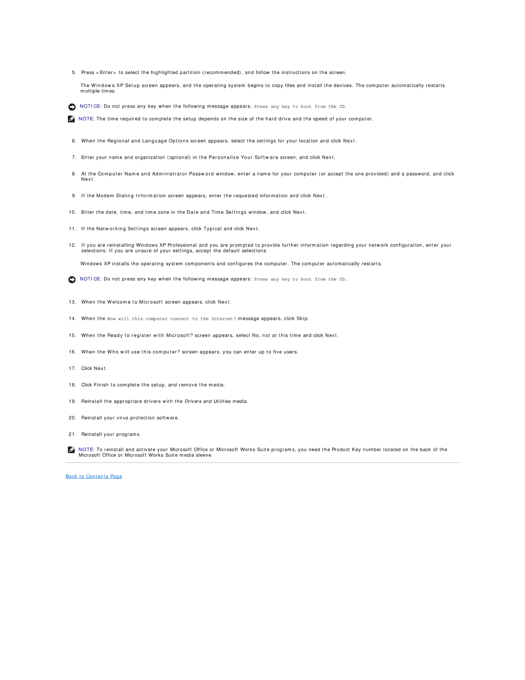 Dell DCSM, DCCY, 740-MT, 740-DT manual Back to Contents 