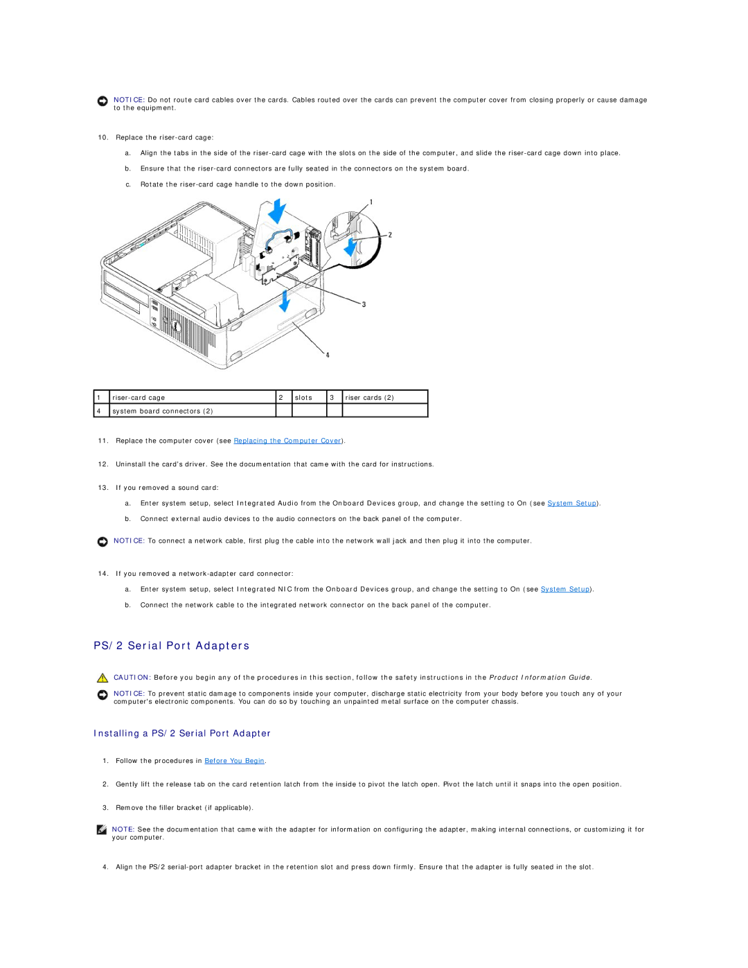 Dell 740-MT, DCSM, DCCY, 740-DT manual PS/2 Serial Port Adapters, Installing a PS/2 Serial Port Adapter 