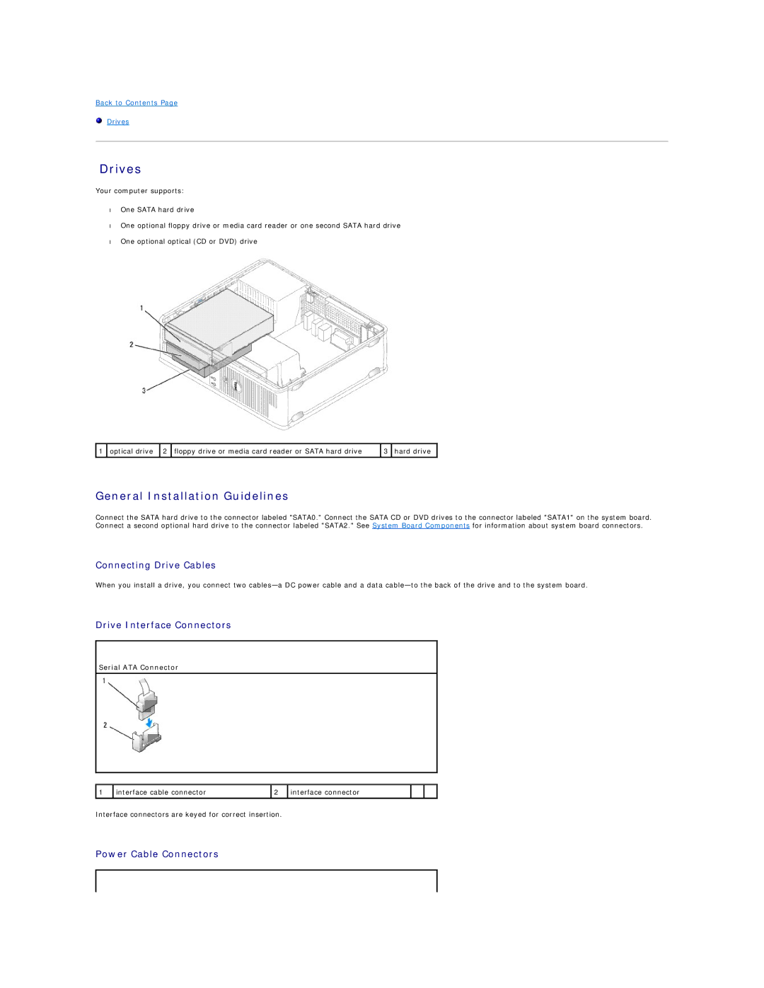 Dell DCCY, DCSM, 740-MT Drives, General Installation Guidelines, Connecting Drive Cables, Drive Interface Connectors 