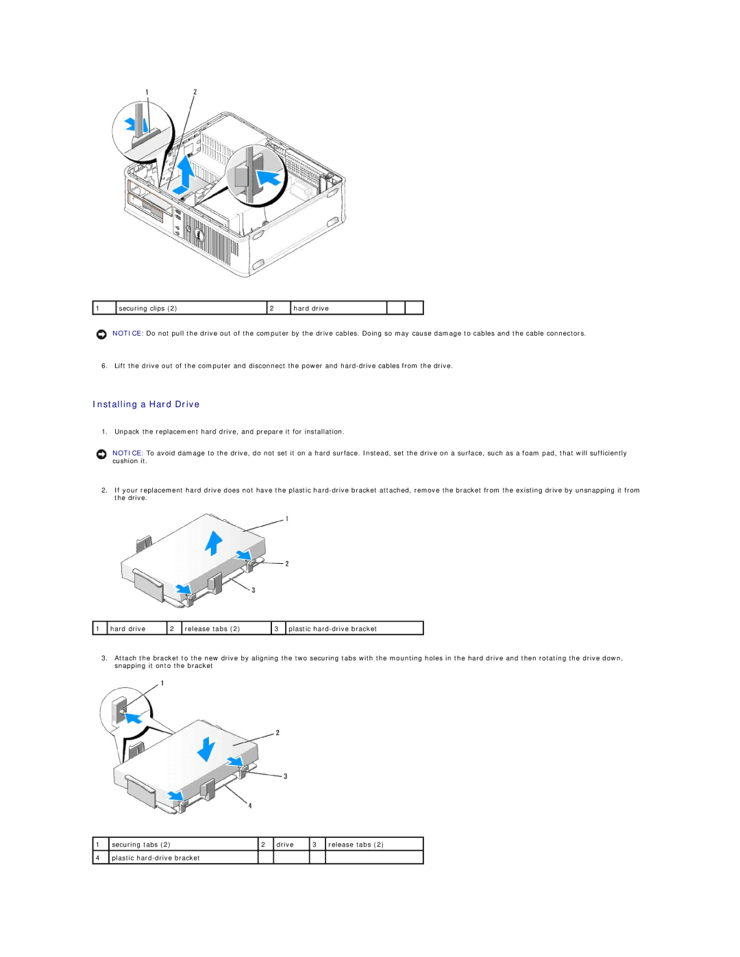 Dell 740-MT, DCSM, DCCY, 740-DT manual Installing a Hard Drive 