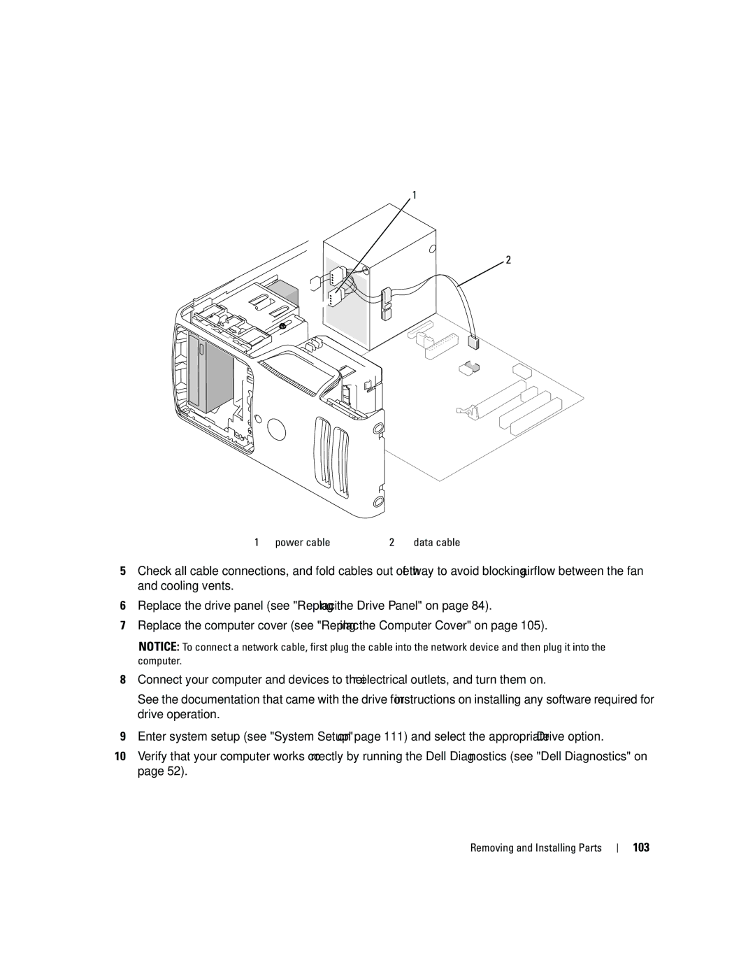 Dell PY349, DCSM owner manual 103, Power cable 