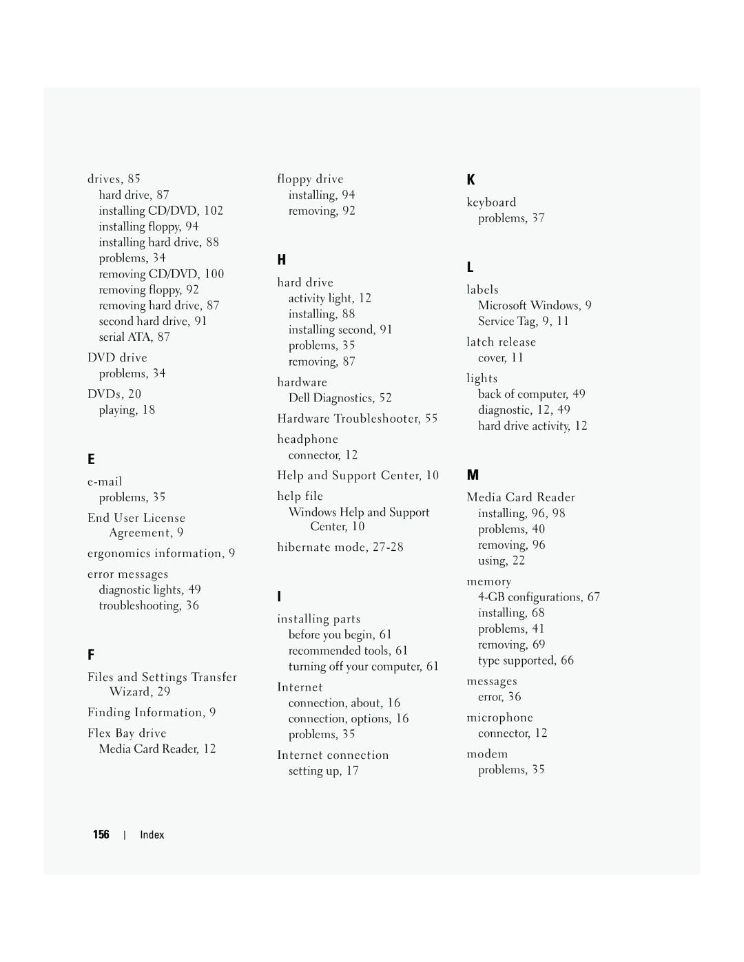 Dell DCSM, PY349 owner manual 156 