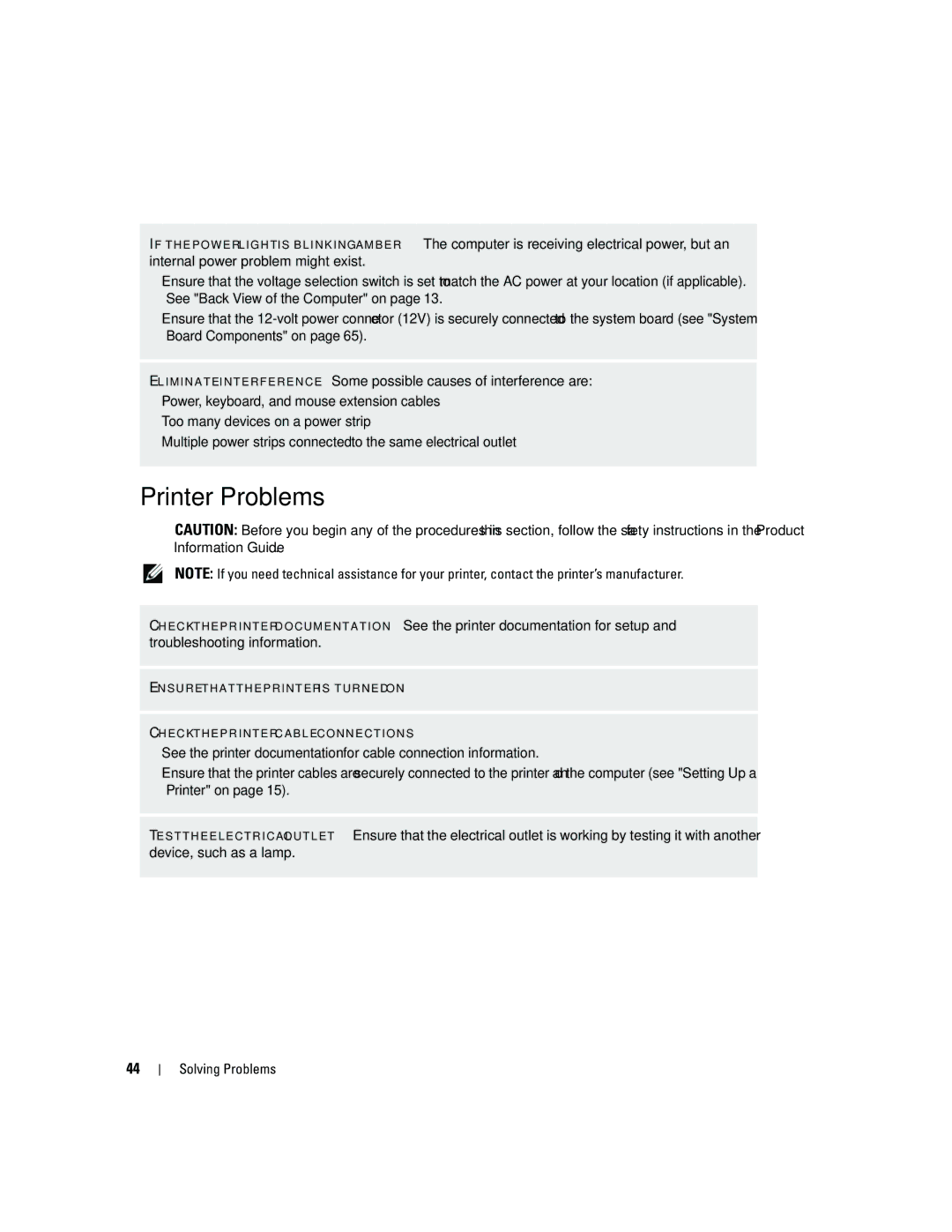 Dell DCSM, PY349 owner manual Printer Problems 