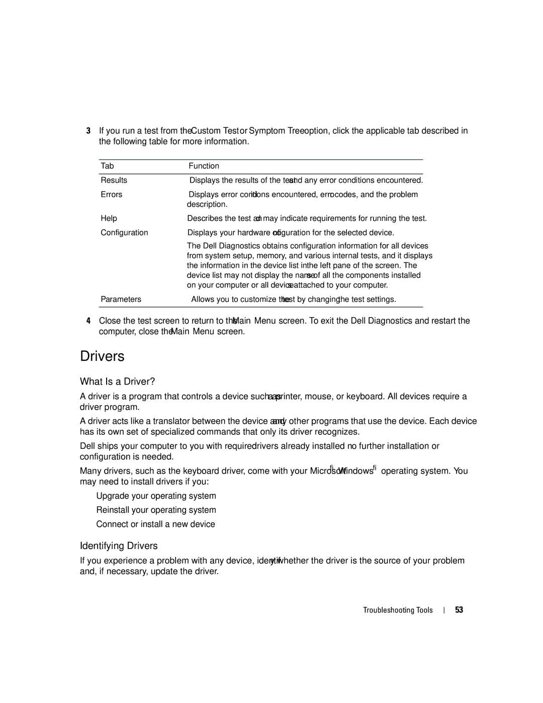 Dell PY349, DCSM owner manual What Is a Driver?, Identifying Drivers, Tab Function 