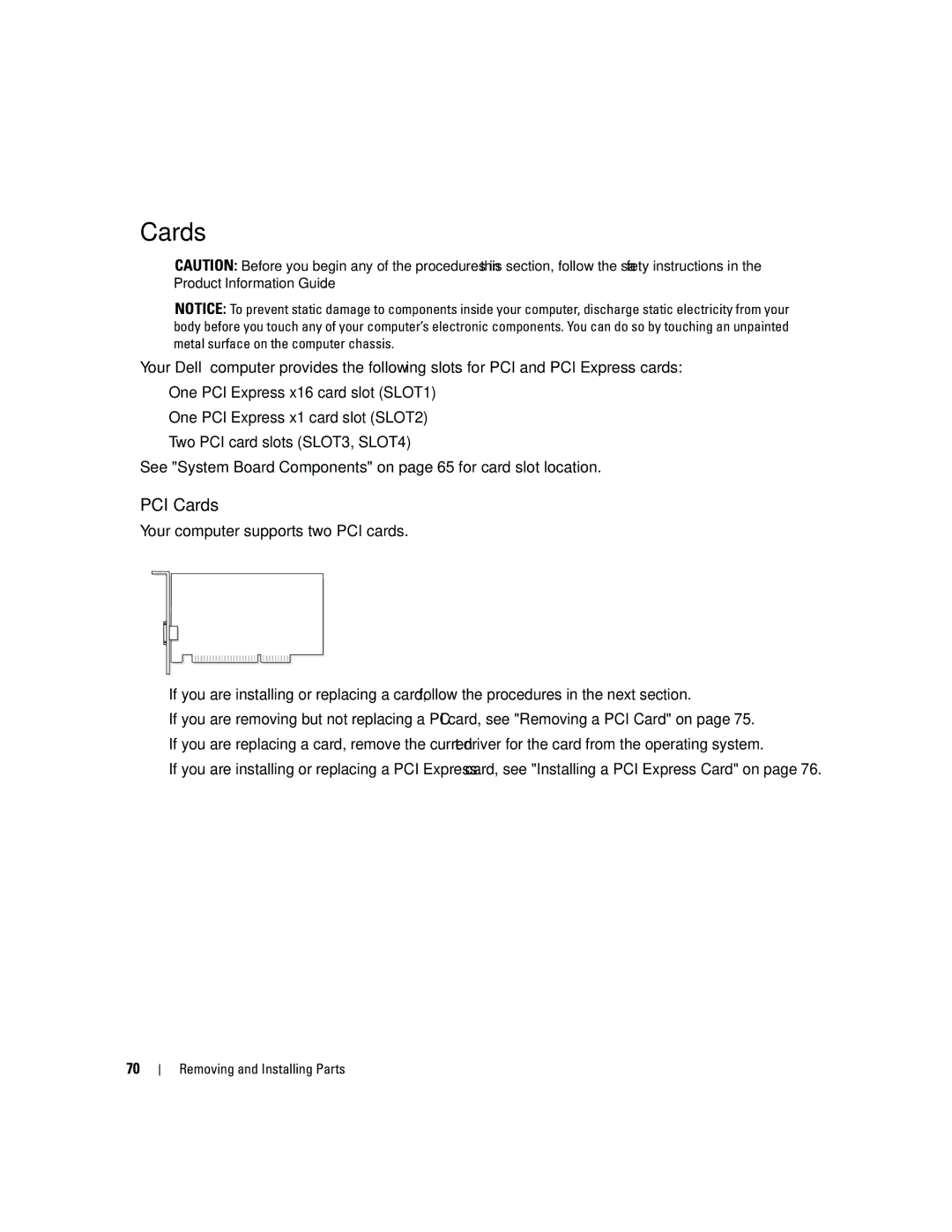 Dell DCSM, PY349 owner manual PCI Cards 