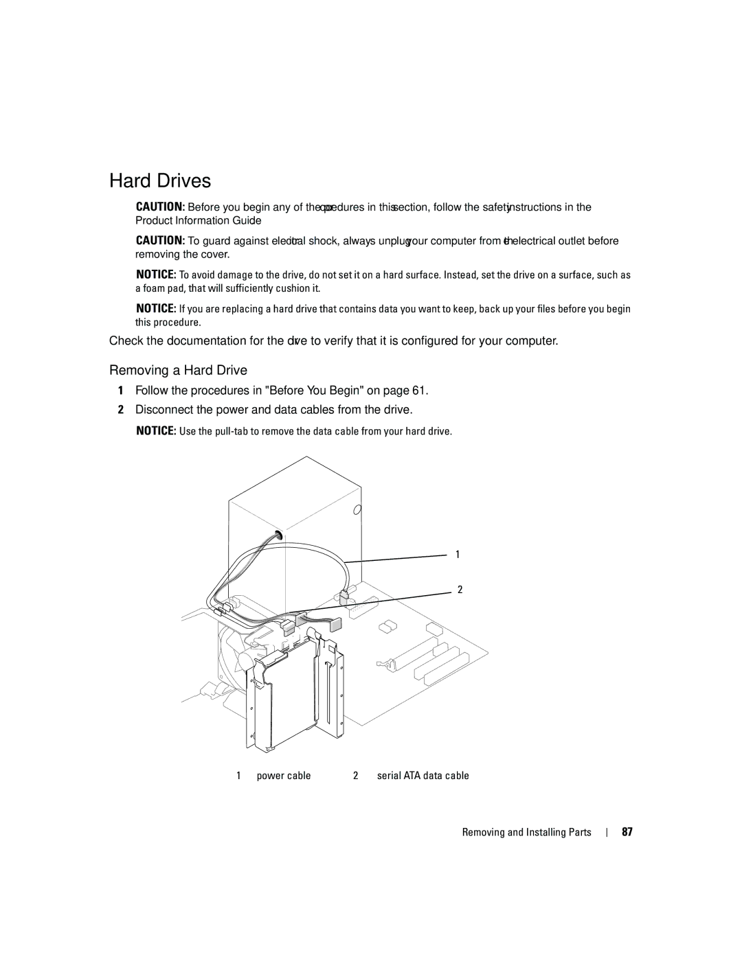 Dell PY349, DCSM owner manual Hard Drives, Removing a Hard Drive 