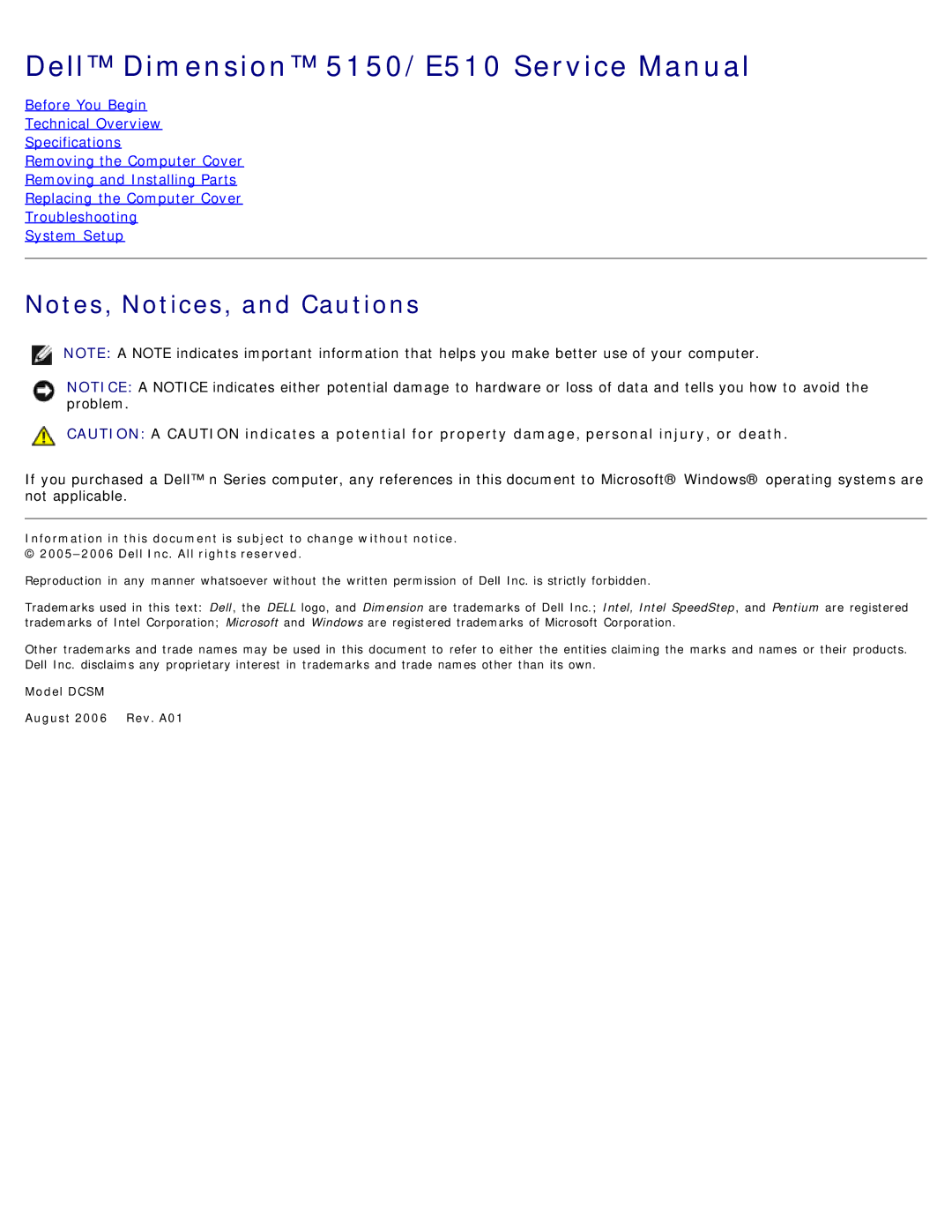 Dell DCSM specifications Abbreviations and Acronyms 