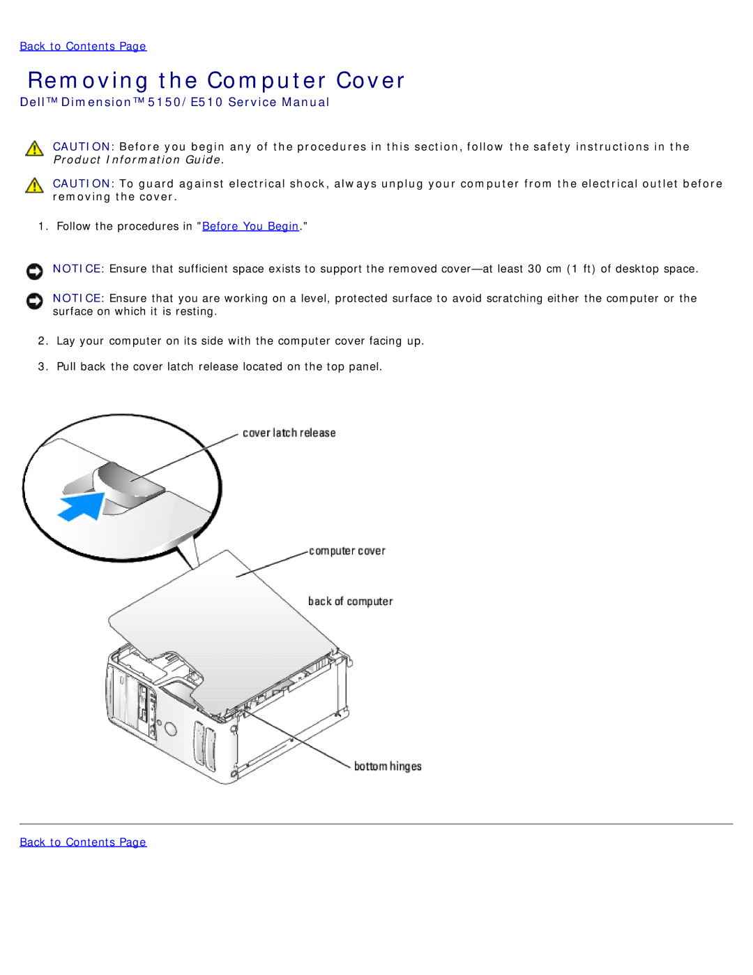 Dell DCSM manual Removing the Computer Cover 