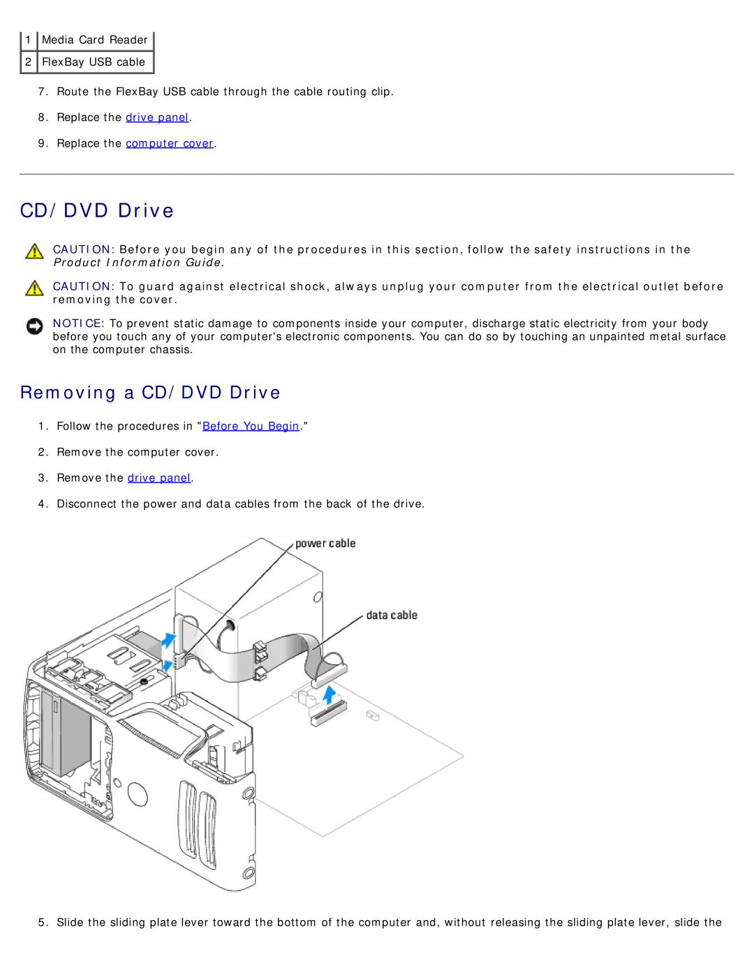 Dell DCSM manual Removing a CD/DVD Drive, Replace the computer cover 
