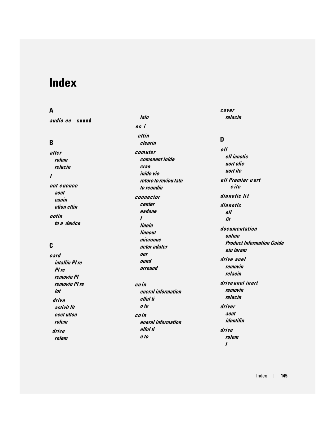 Dell 9150, DCTA manual Index 145 