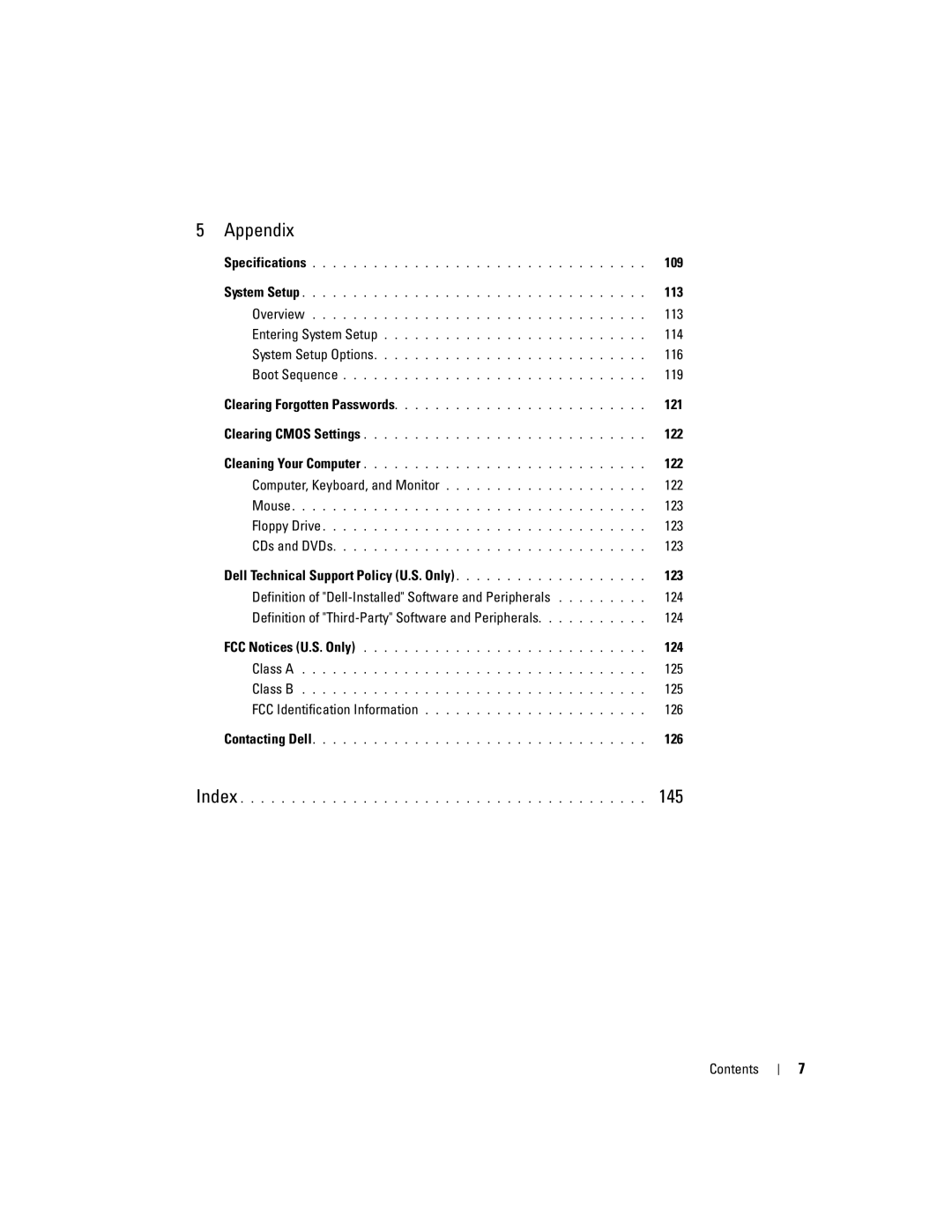 Dell 9150, DCTA manual 109, 113, 114, 116, 119, 121, 122, 123, 125, 126 