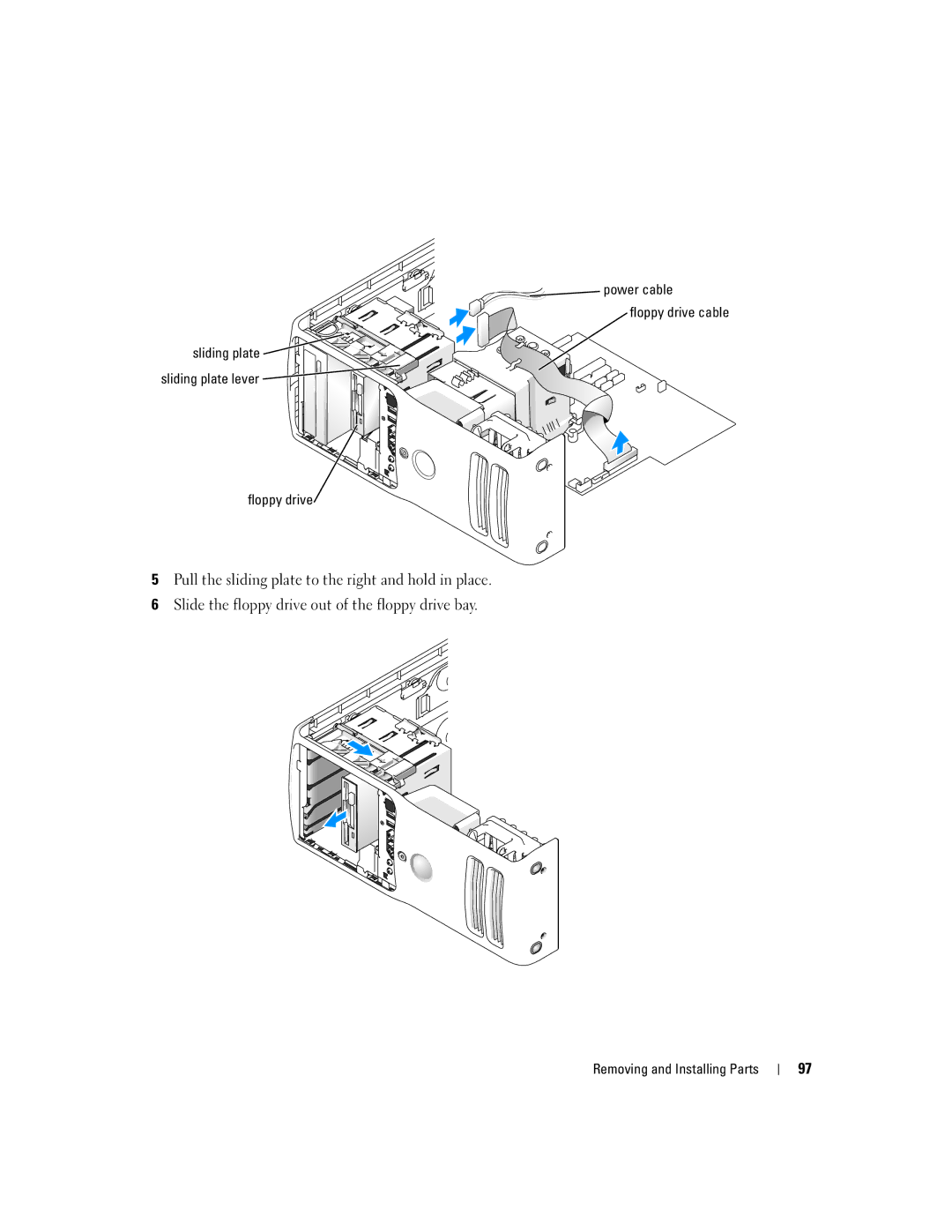 Dell 9150, DCTA manual Power cable Floppy drive cable 