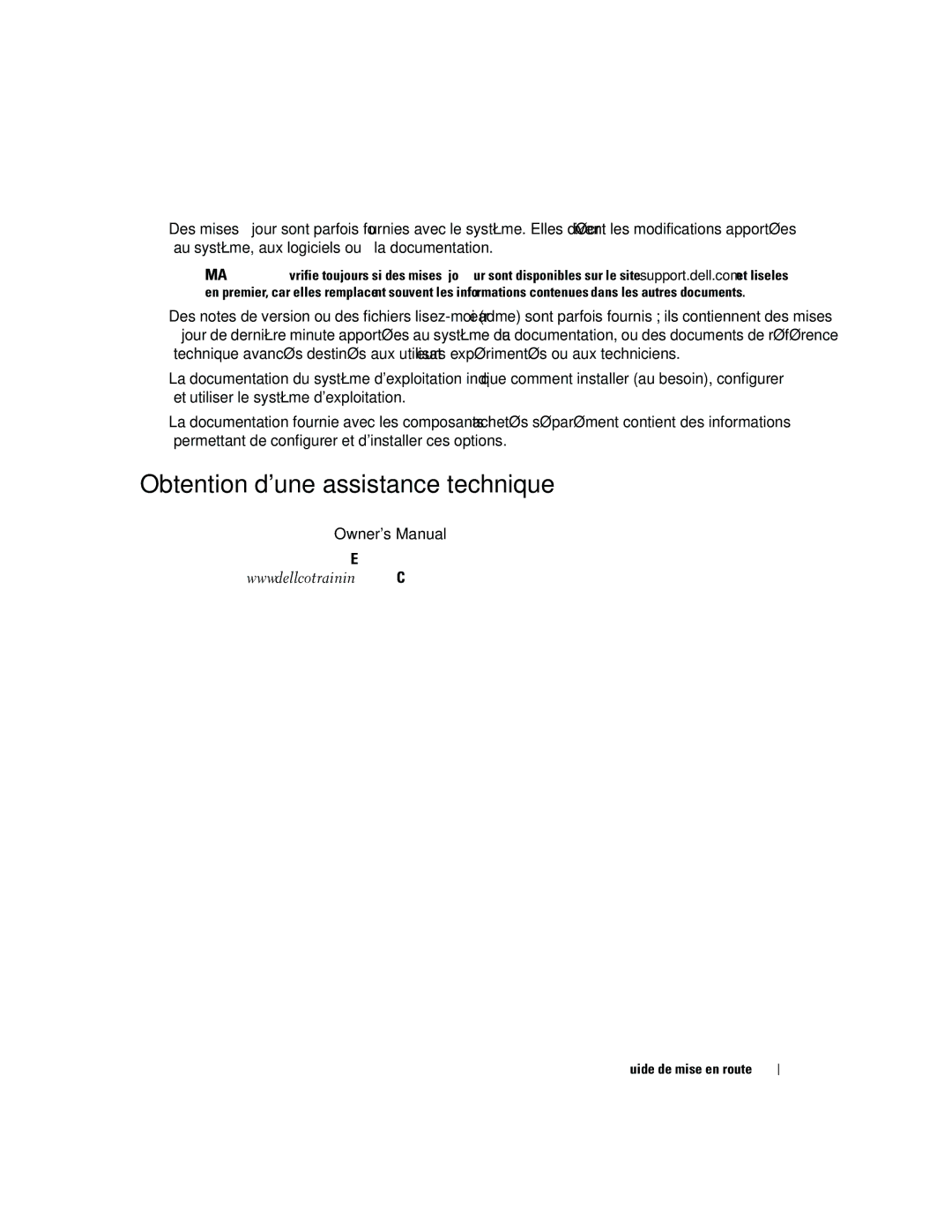 Dell DCTA manual Obtention dune assistance technique 