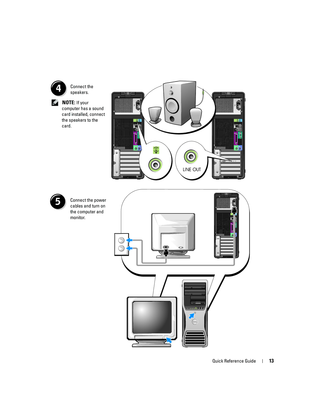 Dell DCTA manual Speakers, Computer and monitor Quick Reference Guide 