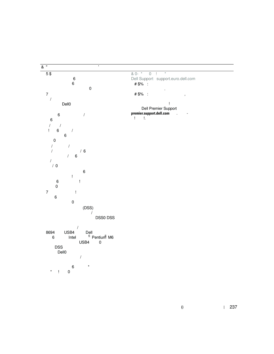 Dell DCTA manual 237, Веб-сайт службы технической поддержки, Dell Support support.euro.dell.com 