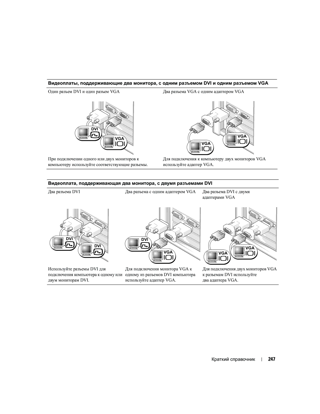 Dell DCTA manual 247, Адаптерами VGA 