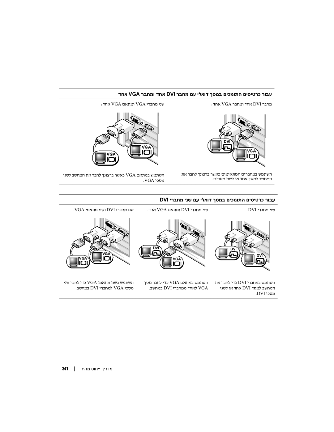 Dell DCTA manual Dvi ירבחמ ינש םע ילאוד ךסמב םיכמותה םיסיטרכ רובע 