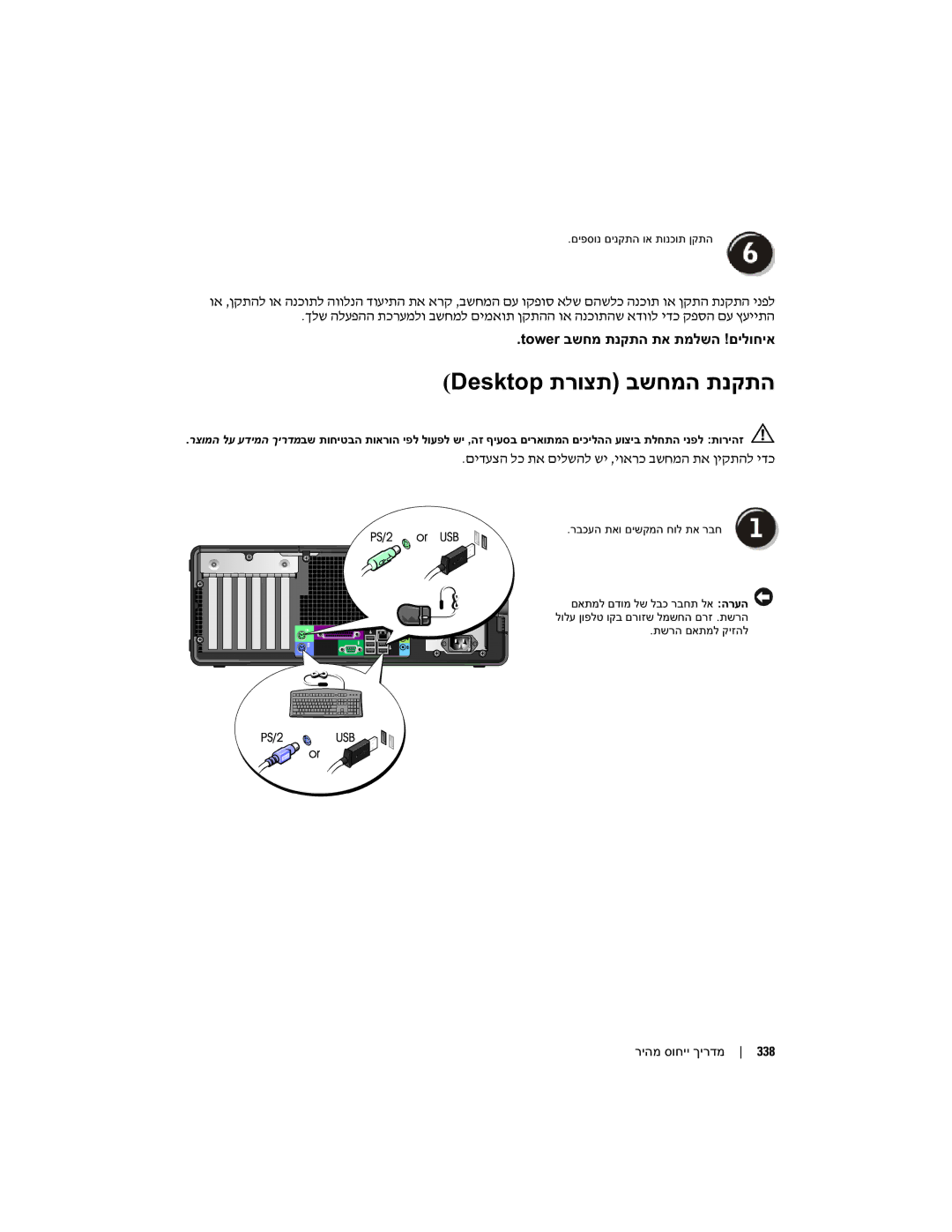 Dell DCTA manual וא ,תה תא ארק, בשחמל ידכ קפסה Tower בשחמ תנקתה תא תמלשה !םילוחיא 