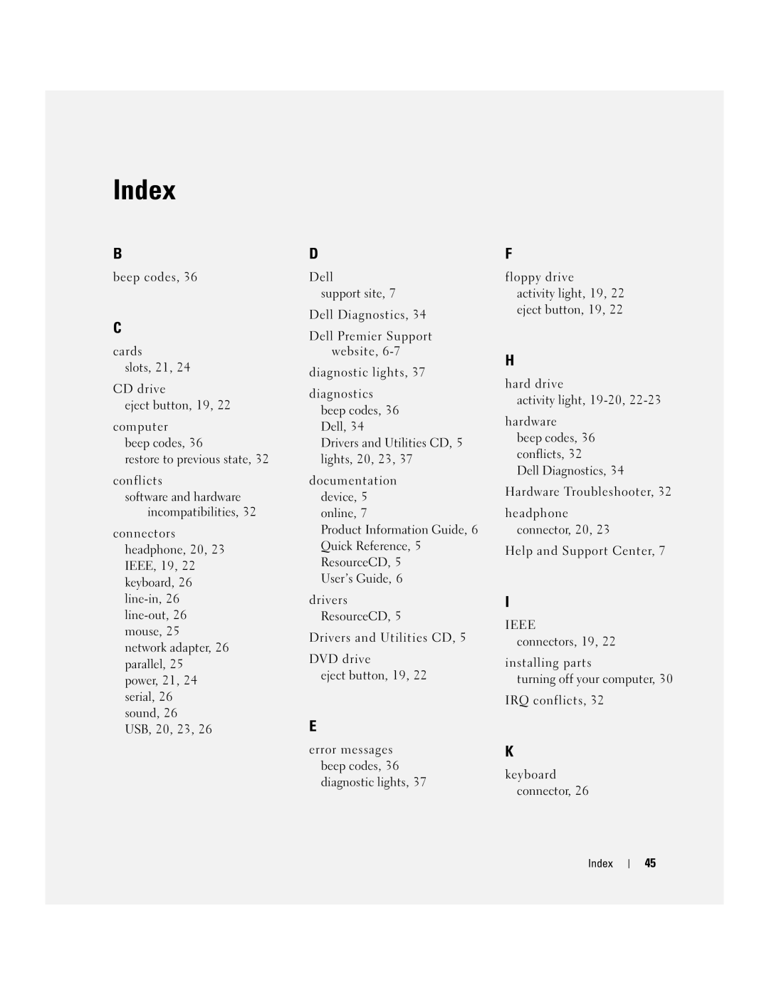 Dell DCTA manual Index 