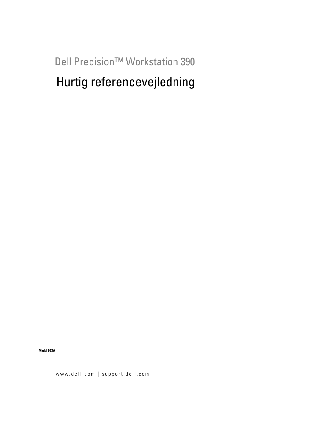 Dell DCTA manual Hurtig referencevejledning 