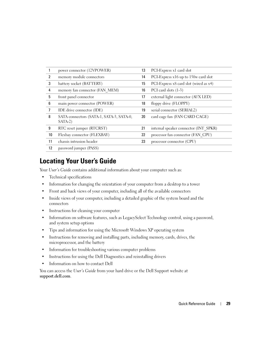 Dell DCTA manual Locating Your User’s Guide 