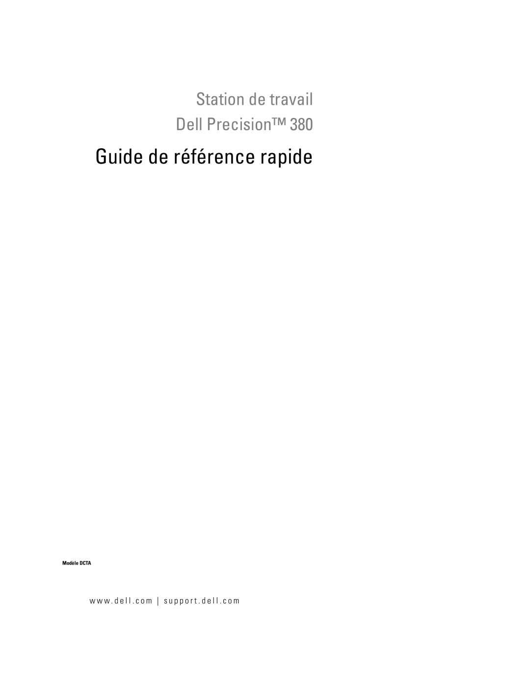 Dell DCTA manual Guide de référence rapide 