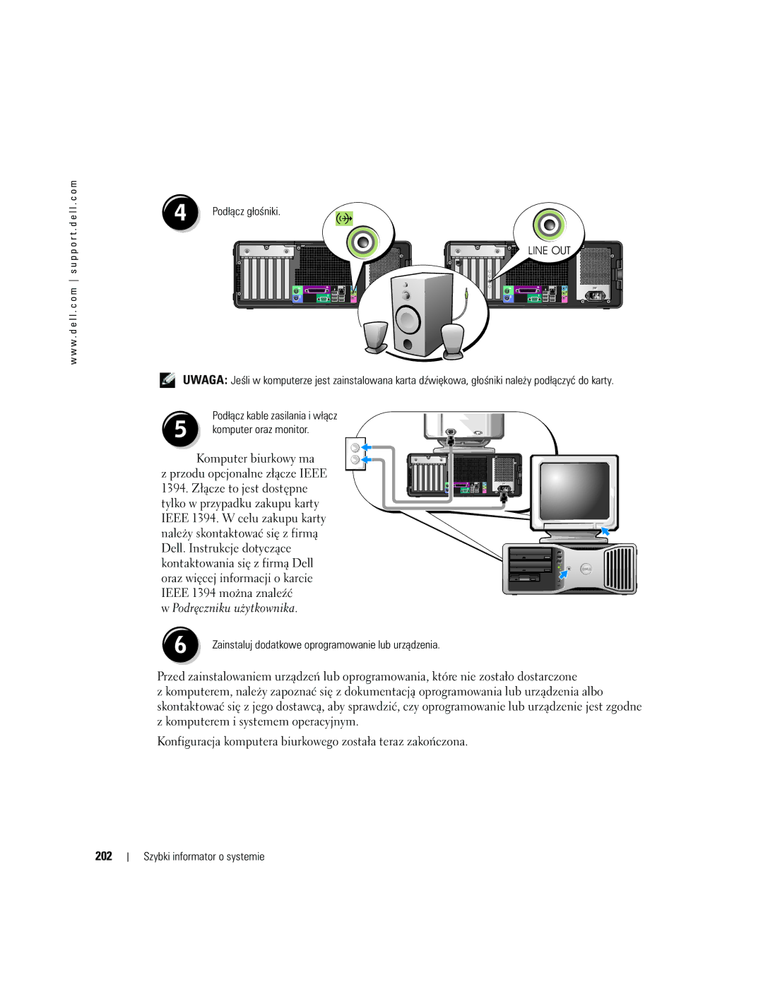 Dell DCTA manual 202, Komputer oraz monitor 