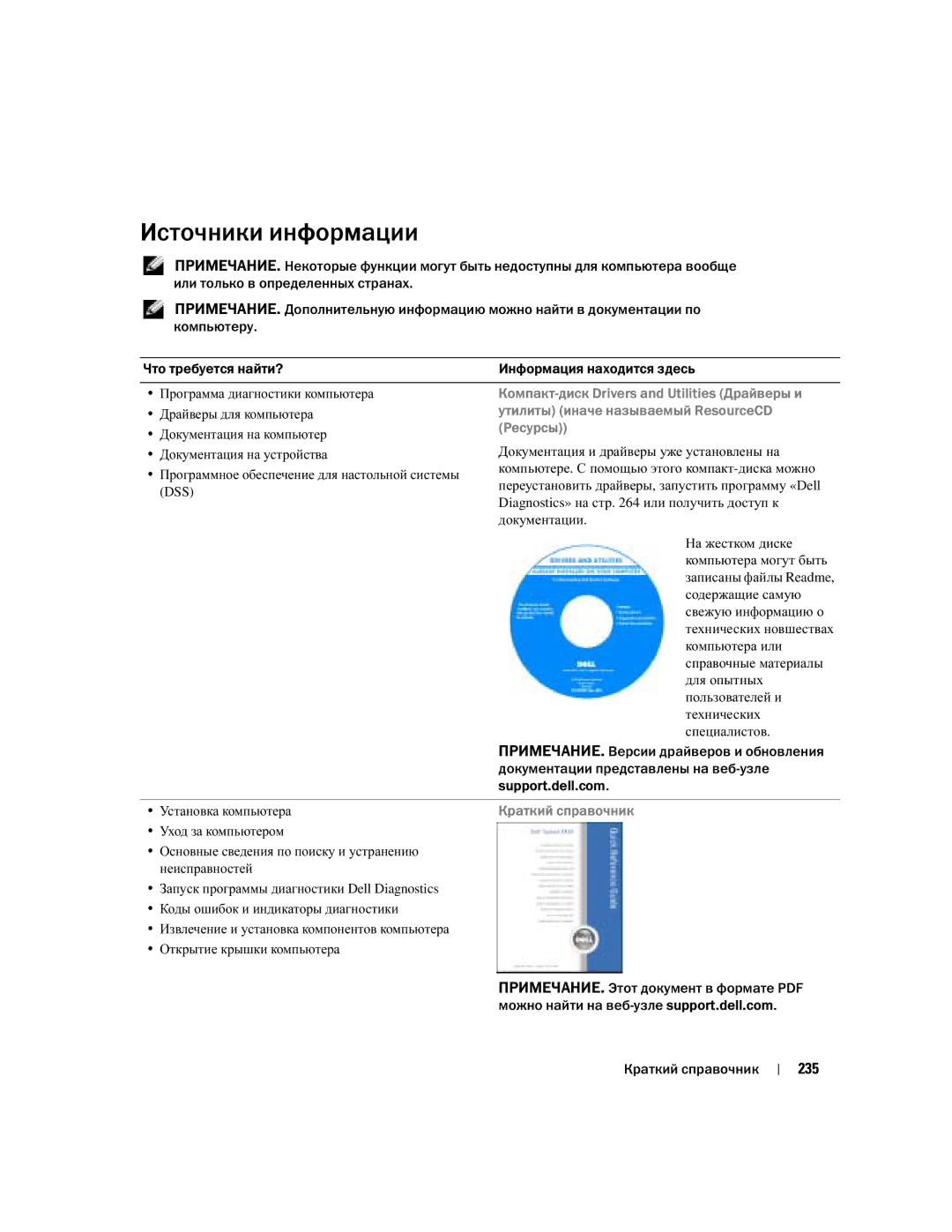 Dell DCTA manual Источники информации, 235 