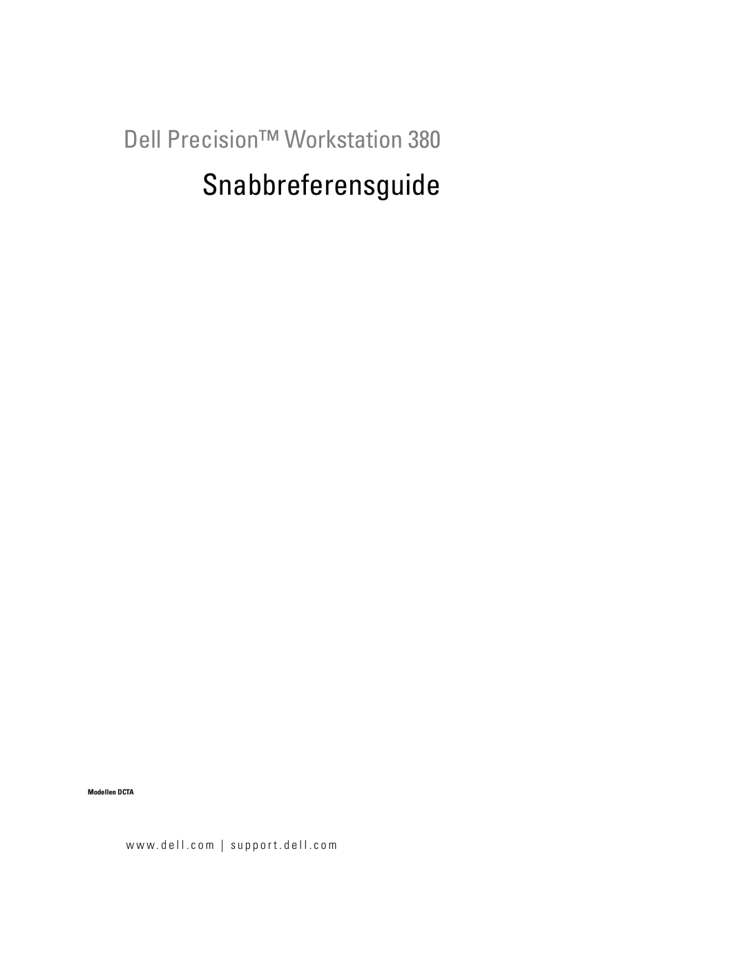 Dell DCTA manual Snabbreferensguide 