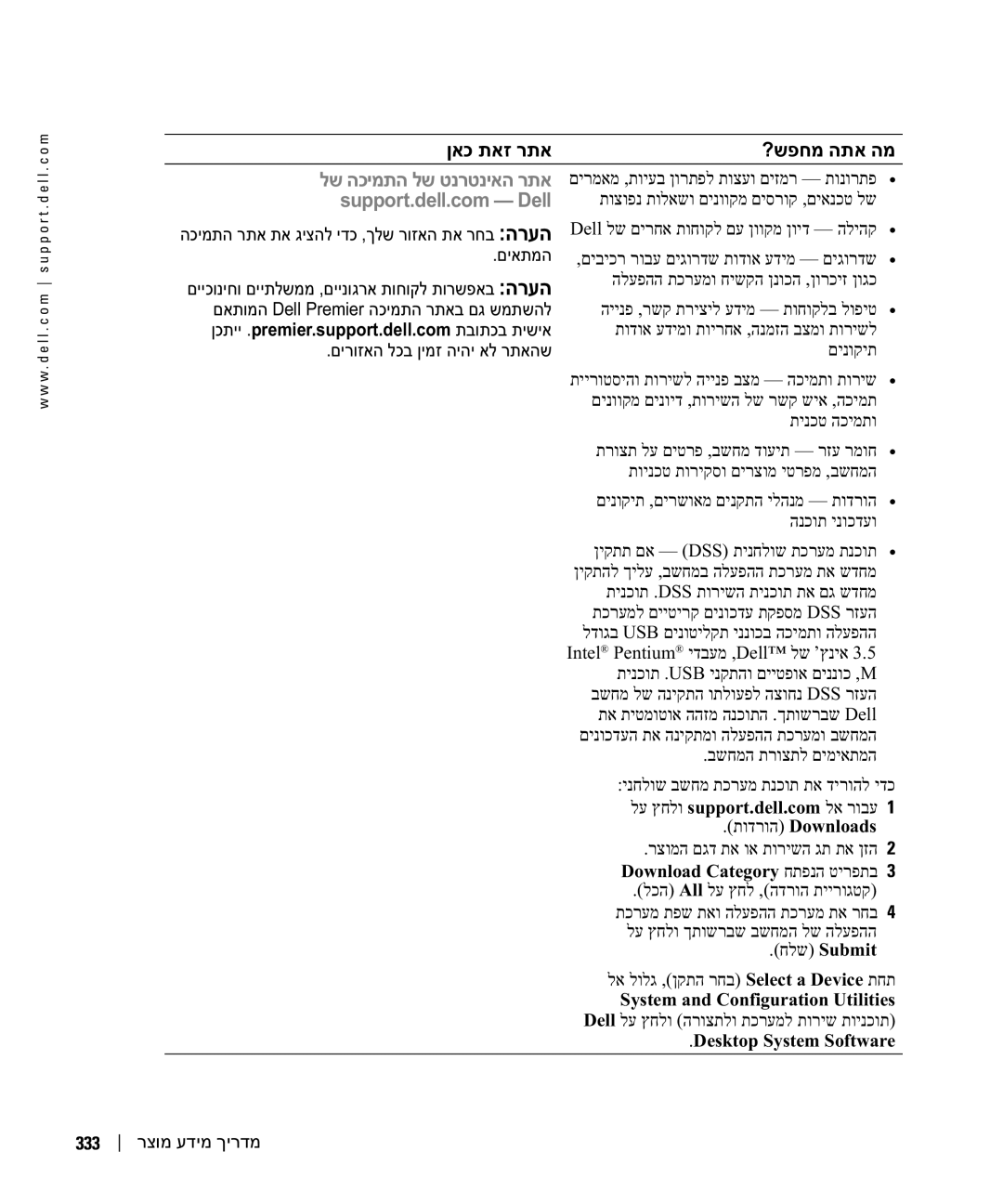 Dell DCTA manual םיאתמה םירוזאה לכב ןימז היהי אל רתאהש, 333 רצומ עדימ ךירדמ, הכימתה רתא תא גיצהל ידכ ,ךלש רוזאה תא רחב הרעה 