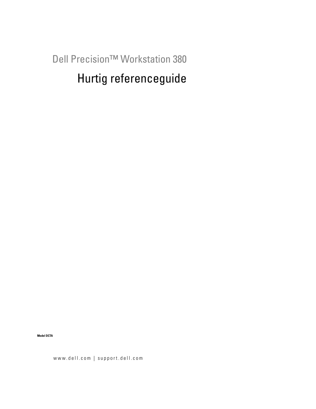 Dell DCTA manual Hurtig referenceguide 